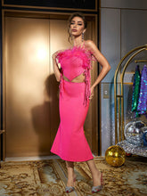 Iker Feather Cutout Bandage Dress